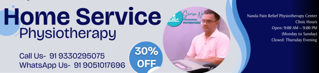 Blue and White Modern Home Care Services Outdoor Banner (550 x 125 mm)